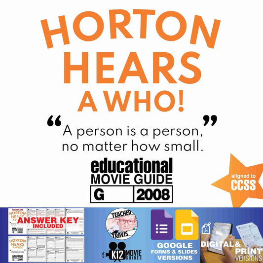 Horton Hears a Who! Movie Guide | Questions | Worksheet | Google (G - 2008) Cover