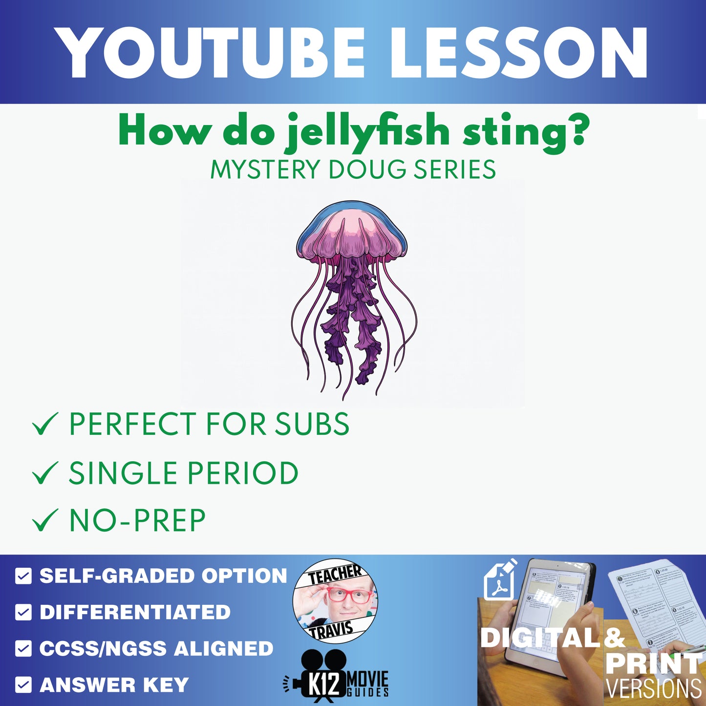 Mystery Doug - How Do Jellyfish Sting - YouTube Video Lesson