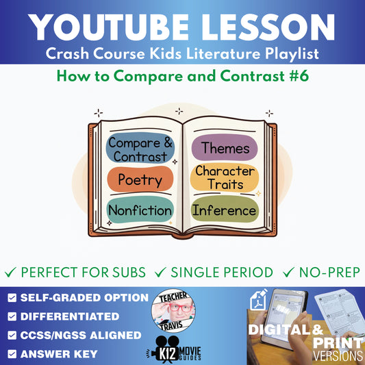 How to Compare and Contrast | Crash Course Kids YouTube Video Lesson | No-Prep