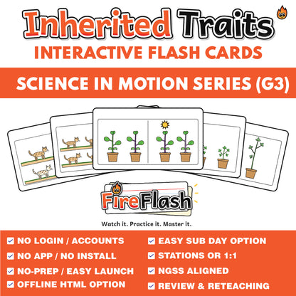 FireFlash | Inherited Traits & Environmental Effects | Grade 3 Animated Science Cards