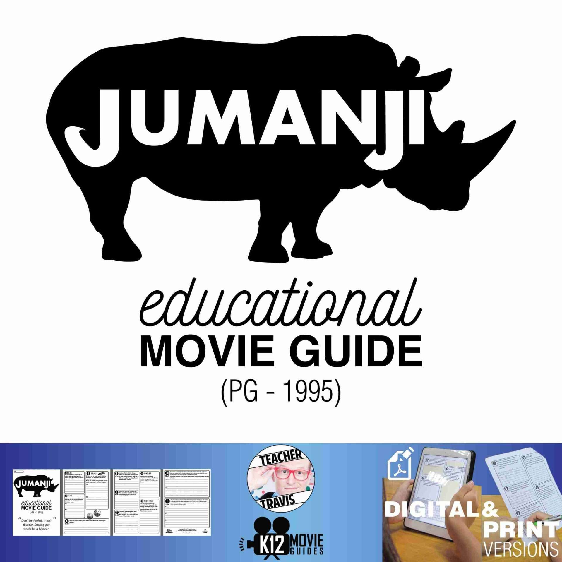 Jumanji Movie Guide | Questions | Worksheet (PG - 1995) Cover