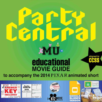 Party Central Pixar Short Video Guide | Questions | Worksheet (PG - 2014) Cover