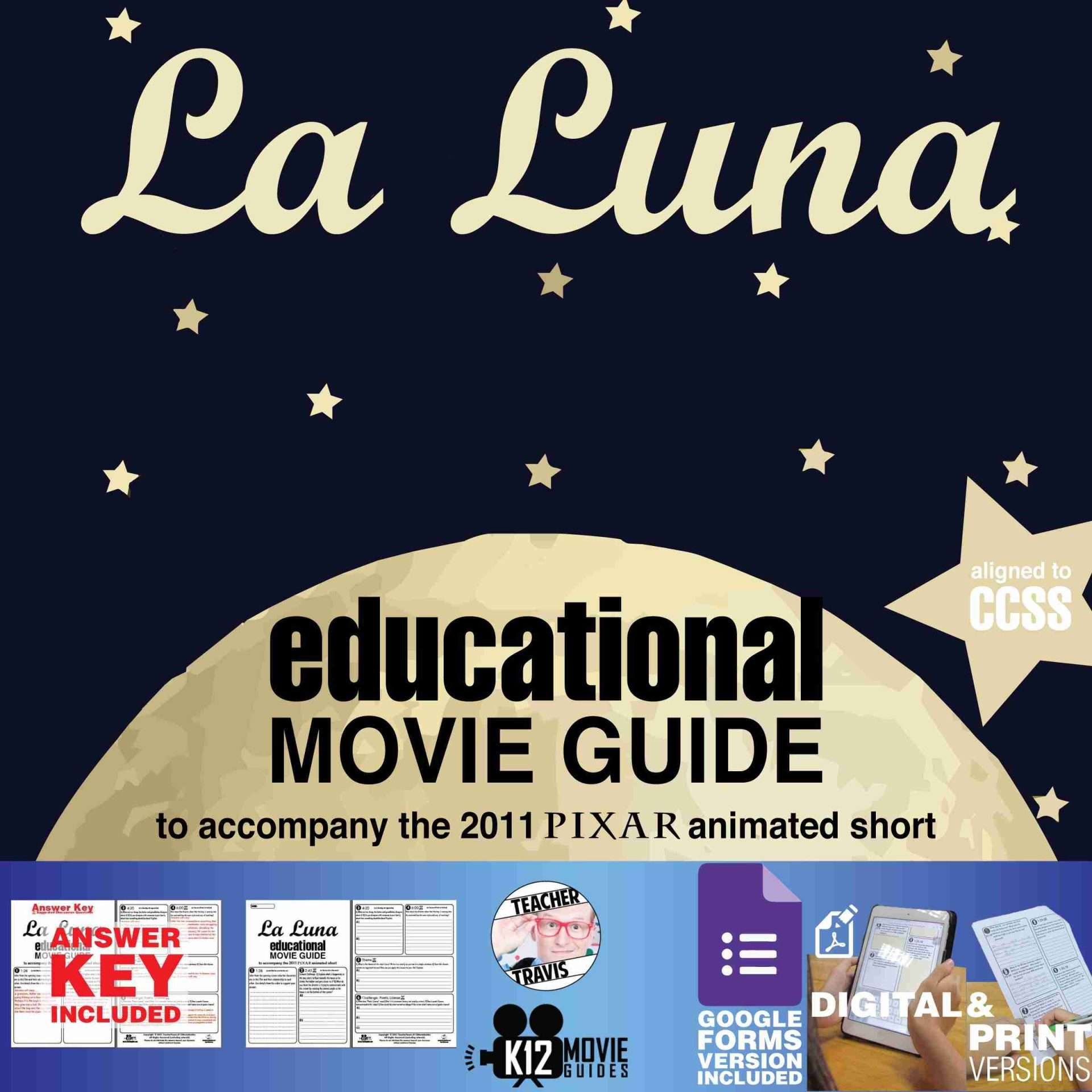 La Luna (2011) - Pixar Short Video Guide | Questions | Worksheet | Google Form | Cover