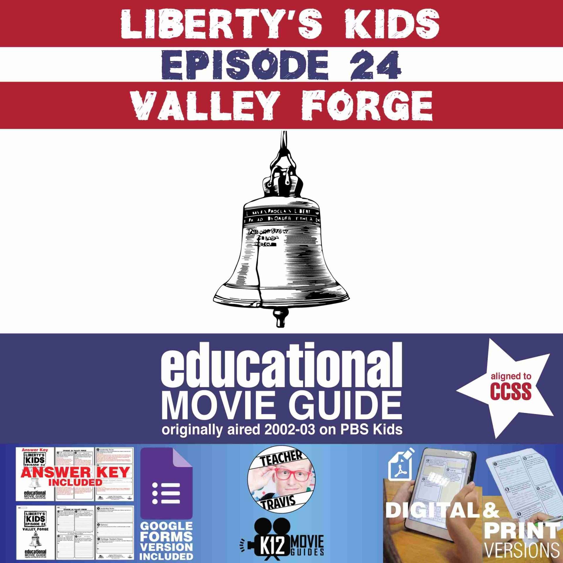 Liberty's Kids | Valley Forge Episode 24 (E24) - Movie Guide | Worksheet Cover