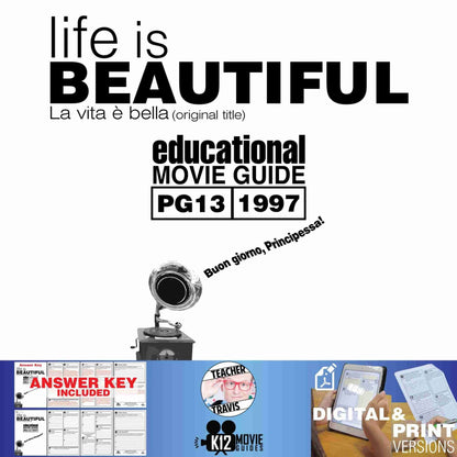 Life is Beautiful Movie Guide | Questions | Worksheet (PG13 - 1997) Cover
