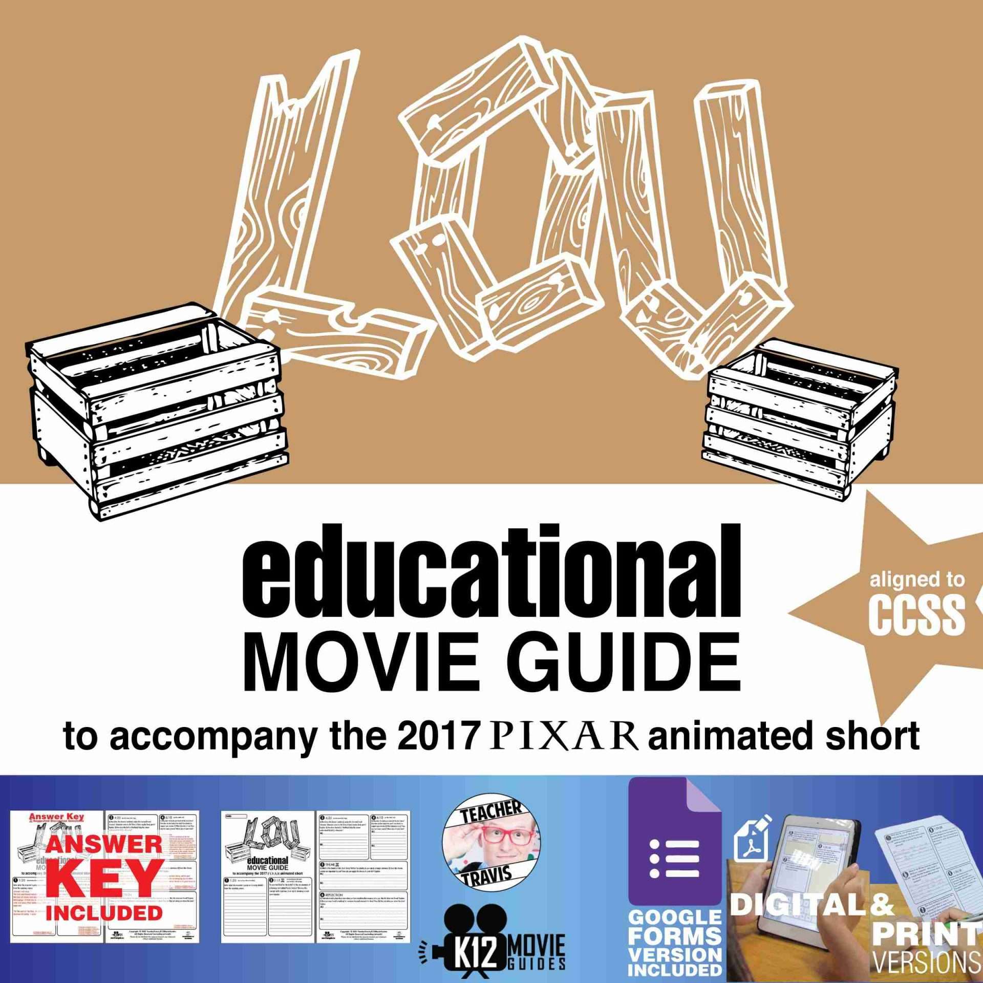 Lou Pixar Short Video Guide | Questions | Worksheet | Google Form (2017) Cover