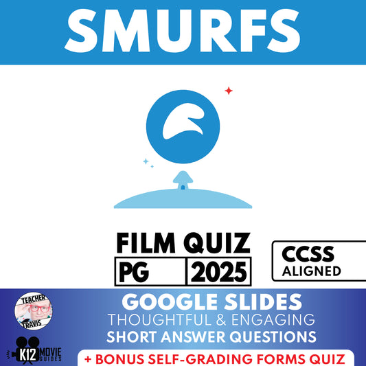 Smurfs Film Quiz (PG - 2025) Movie Guide & Worksheet for Grades 3 to 5