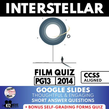 Interstellar Film Quiz (PG-13 - 2014) Movie Guide & Worksheet for Grades 7 to 10