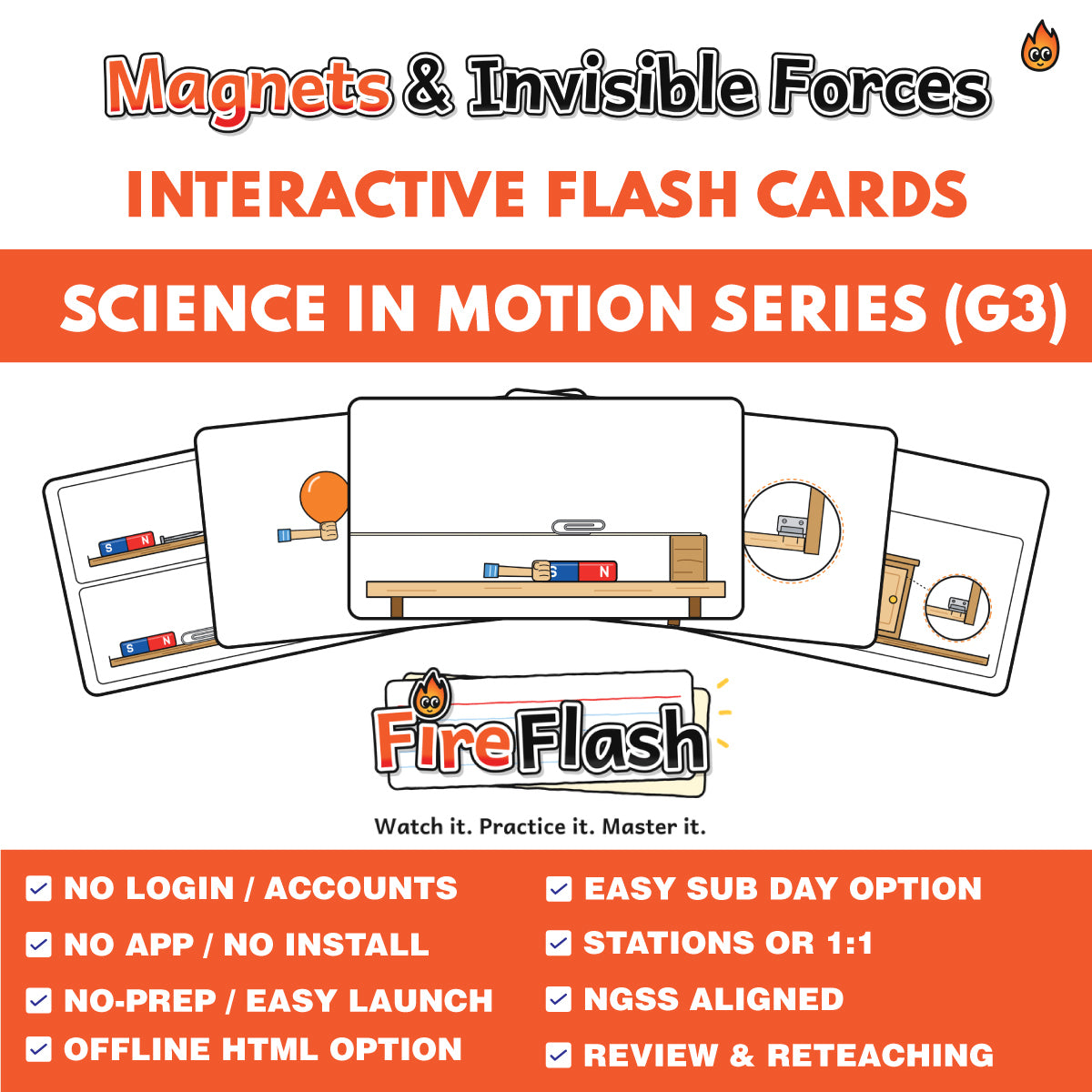 FireFlash | Magnets & Invisible Forces | Grade 3 Animated Science Cards