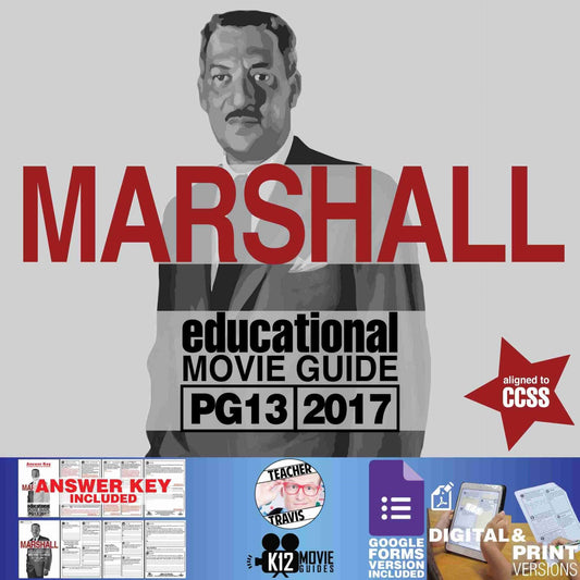 Marshall Movie Guide | Worksheet | Questions (PG13 - 2017) [Thurgood Marshall] Cover
