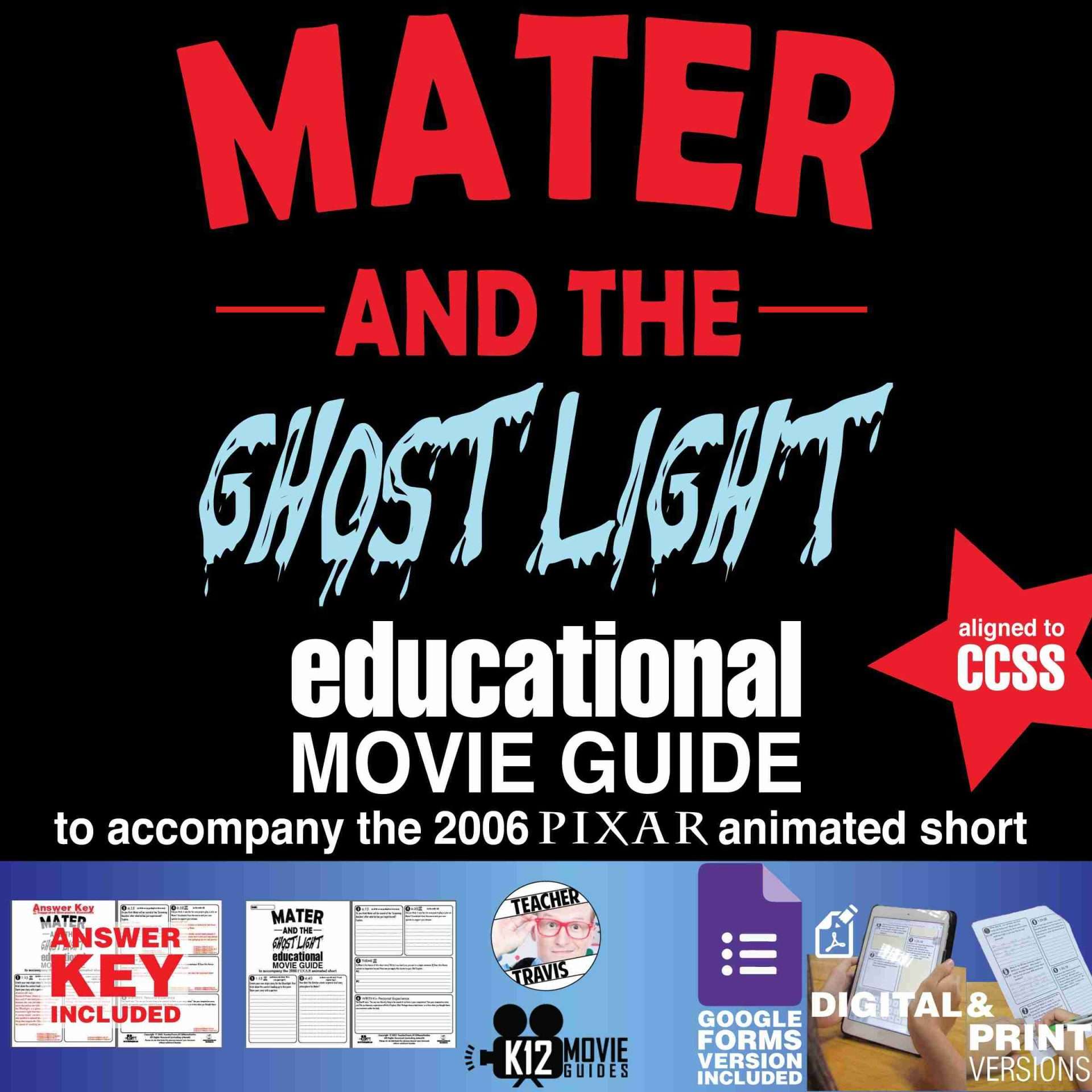 Mater and the Ghostlight Pixar Short Video Guide | Questions | Worksheet | Google Form (2006) Cover
