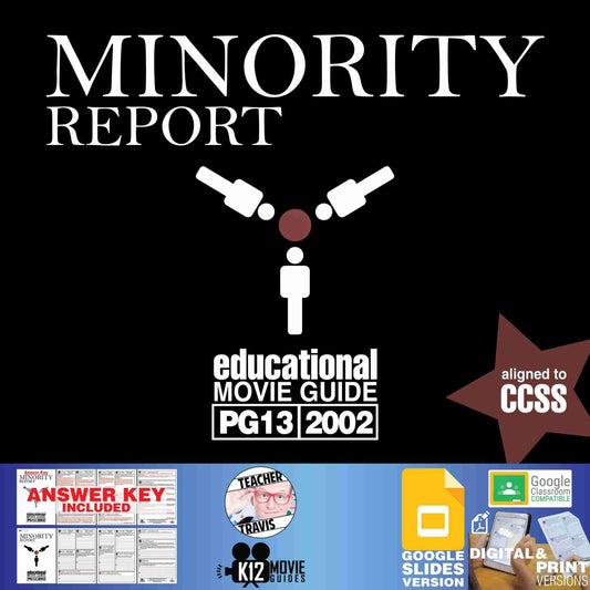Minority Report Movie Guide | Worksheet | Questions | Google Slides (PG13 - 2002) Cover