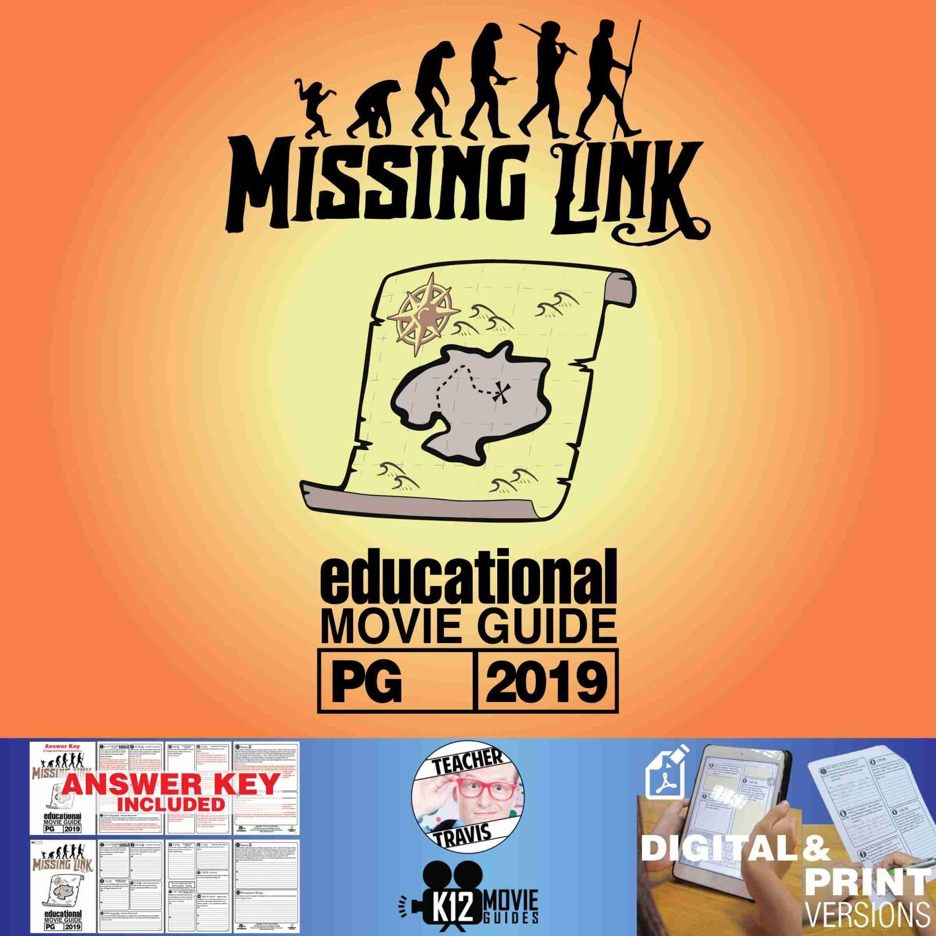 Missing Link Movie Guide | Questions | Worksheet (PG - 2019) Cover