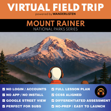 Mount Rainier National Park Virtual Field Trip App Lesson | Audio + Map + Quiz