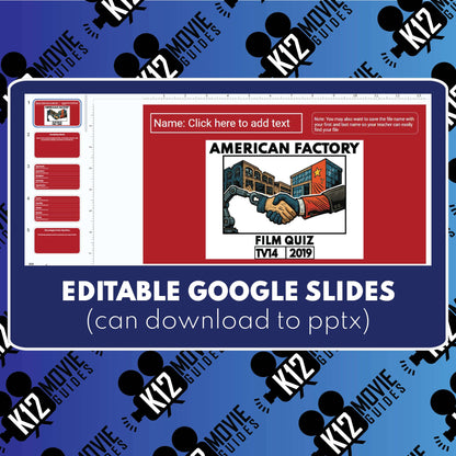 American Factory Film Quiz | Grades 7-12