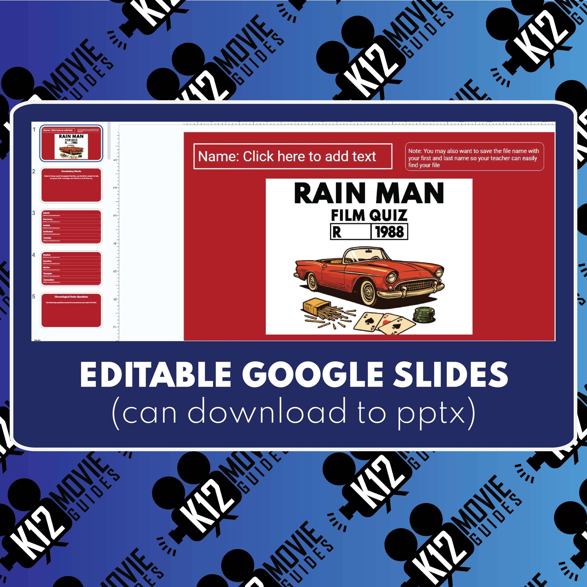 Rain Man Film Quiz | Grades 9-12