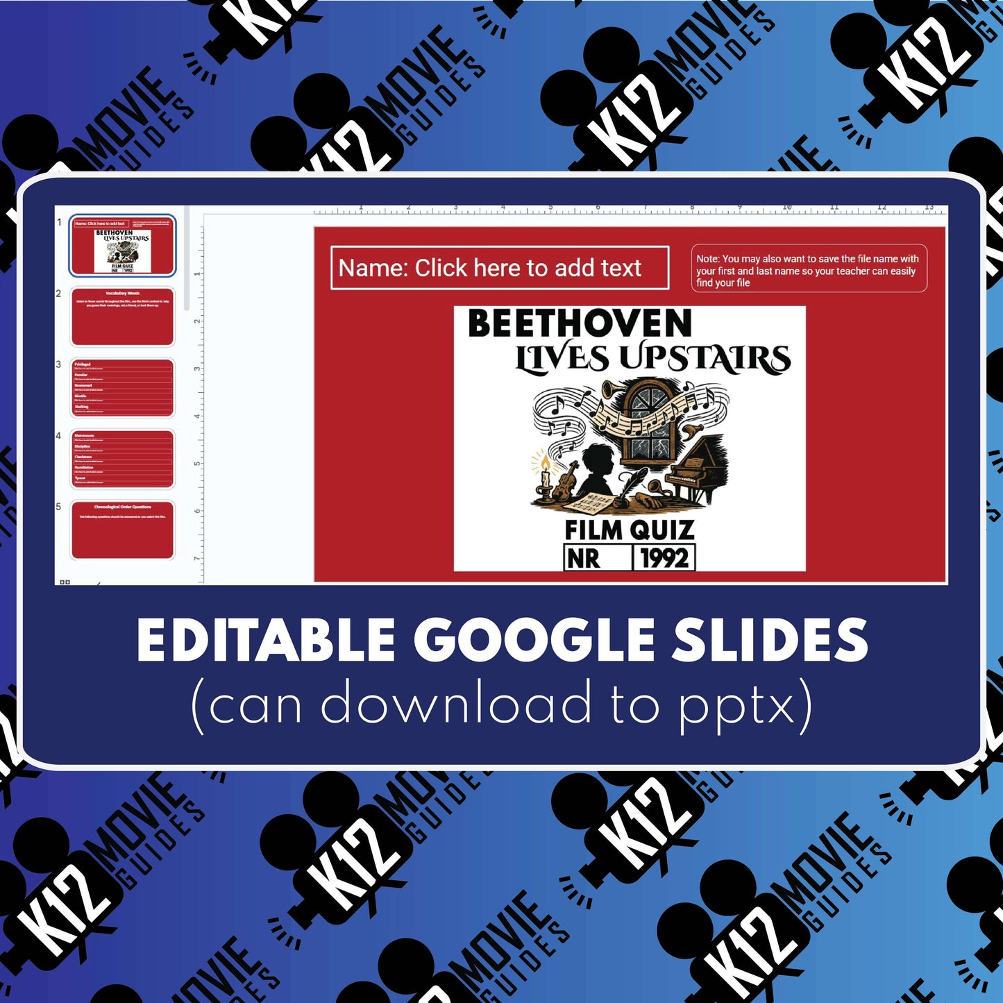 Beethoven Lives Upstairs Film Quiz | Grades 5-8