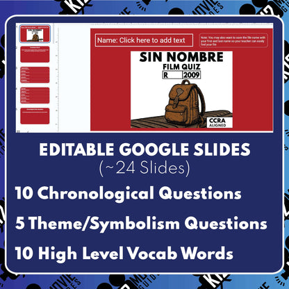 Sin Nombre (R - 2009) Film Quiz | English & Spanish