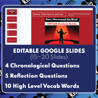How I Harnessed the Wind TED Talk Analysis Guide