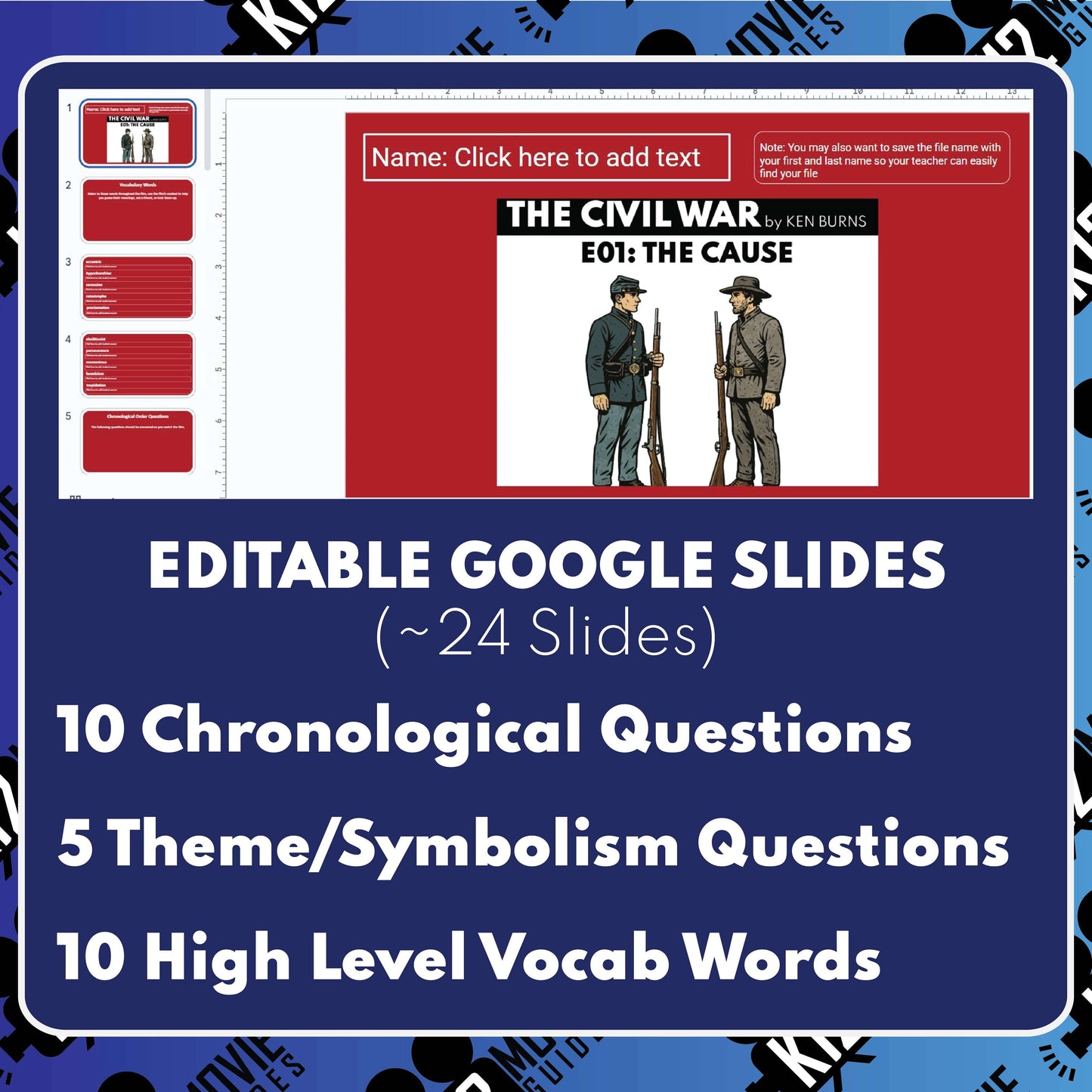 Ken Burns Civil War E01 The Cause Film Quiz