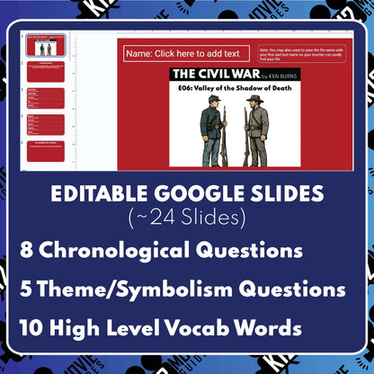 Ken Burns Civil War E06 Valley of the Shadow of Death Film Quiz
