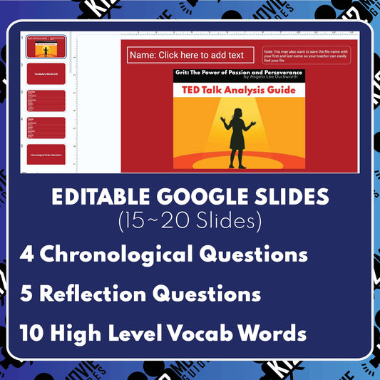 Grit - The Power of Passion and Perseverance TED Talk Analysis Guide preview image 2