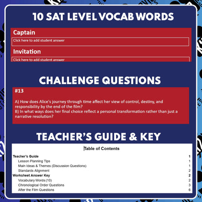 Alice Through the Looking Glass Film Quiz | Grades 5-9