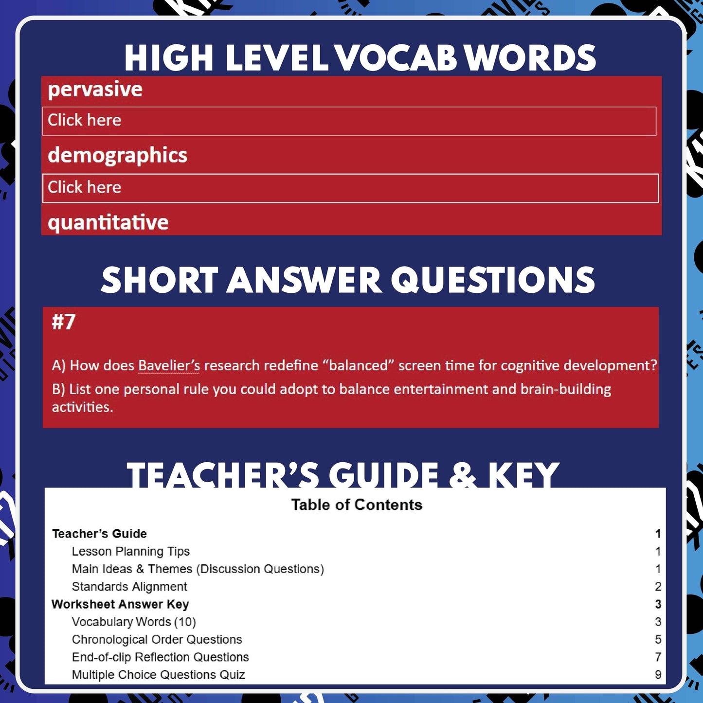 Your Brain on Video Games TED Talk Analysis Guide