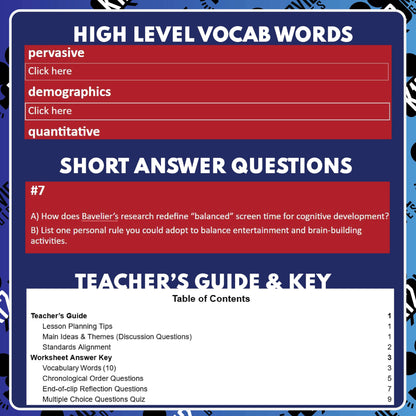 Your Brain on Video Games TED Talk Analysis Guide