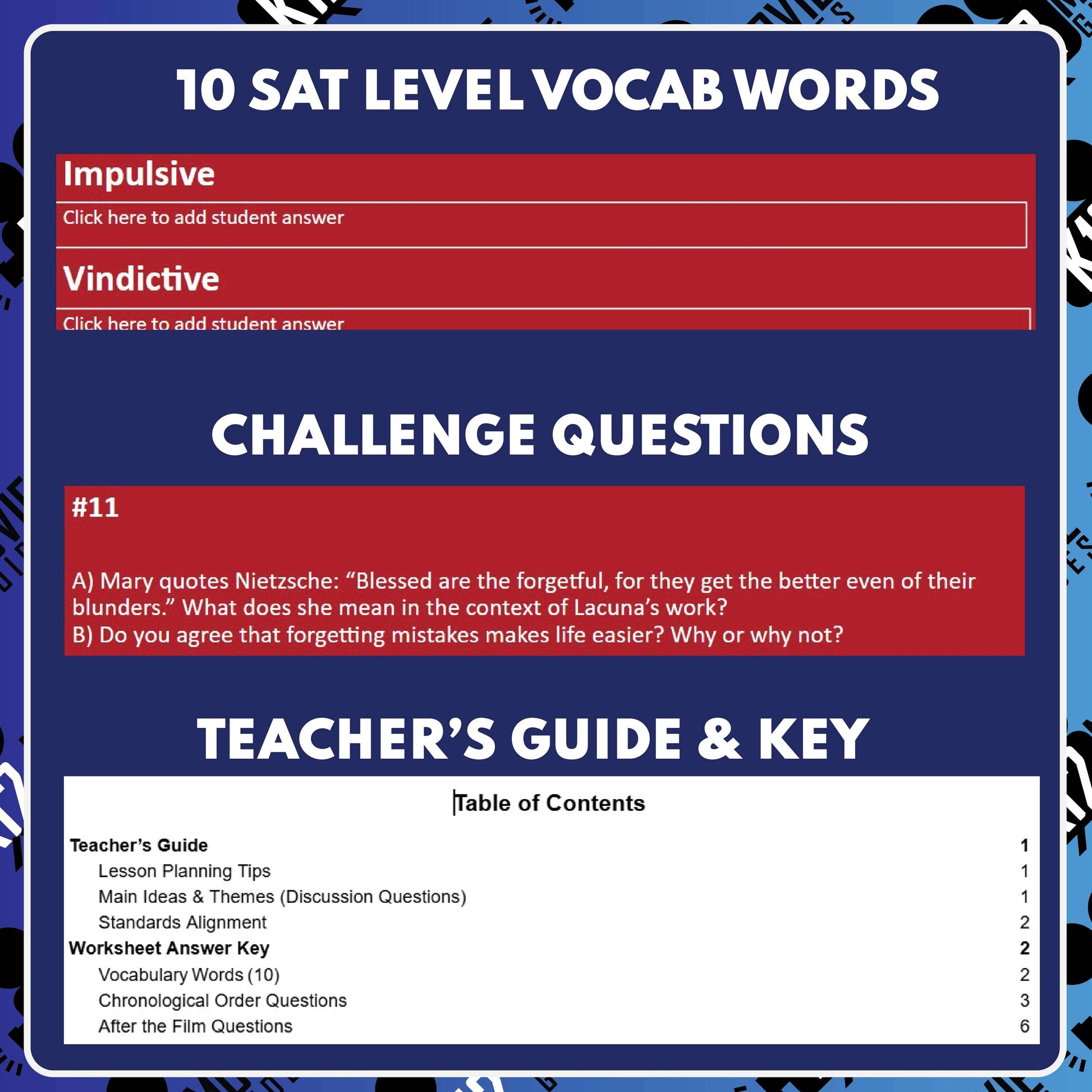 Take Your Pills: Xanax film quiz vocabulary and teacher guide preview