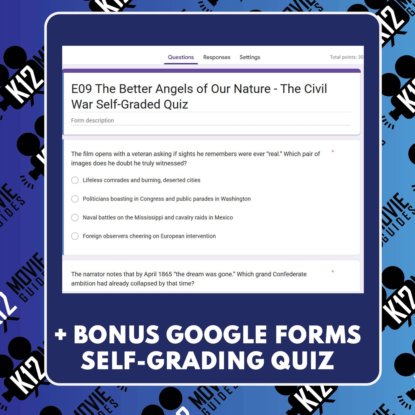 Ken Burns Civil War E09 The Better Angels of Our Nature Film Quiz