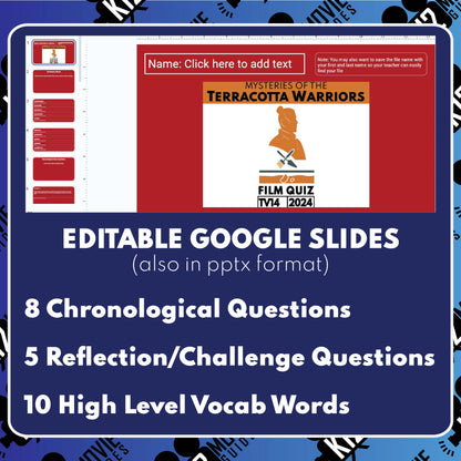 Mysteries of the Terracotta Warriors Film Quiz (NR – 2024) Documentary | Movie Guide | Worksheet for Grades 7 to 10