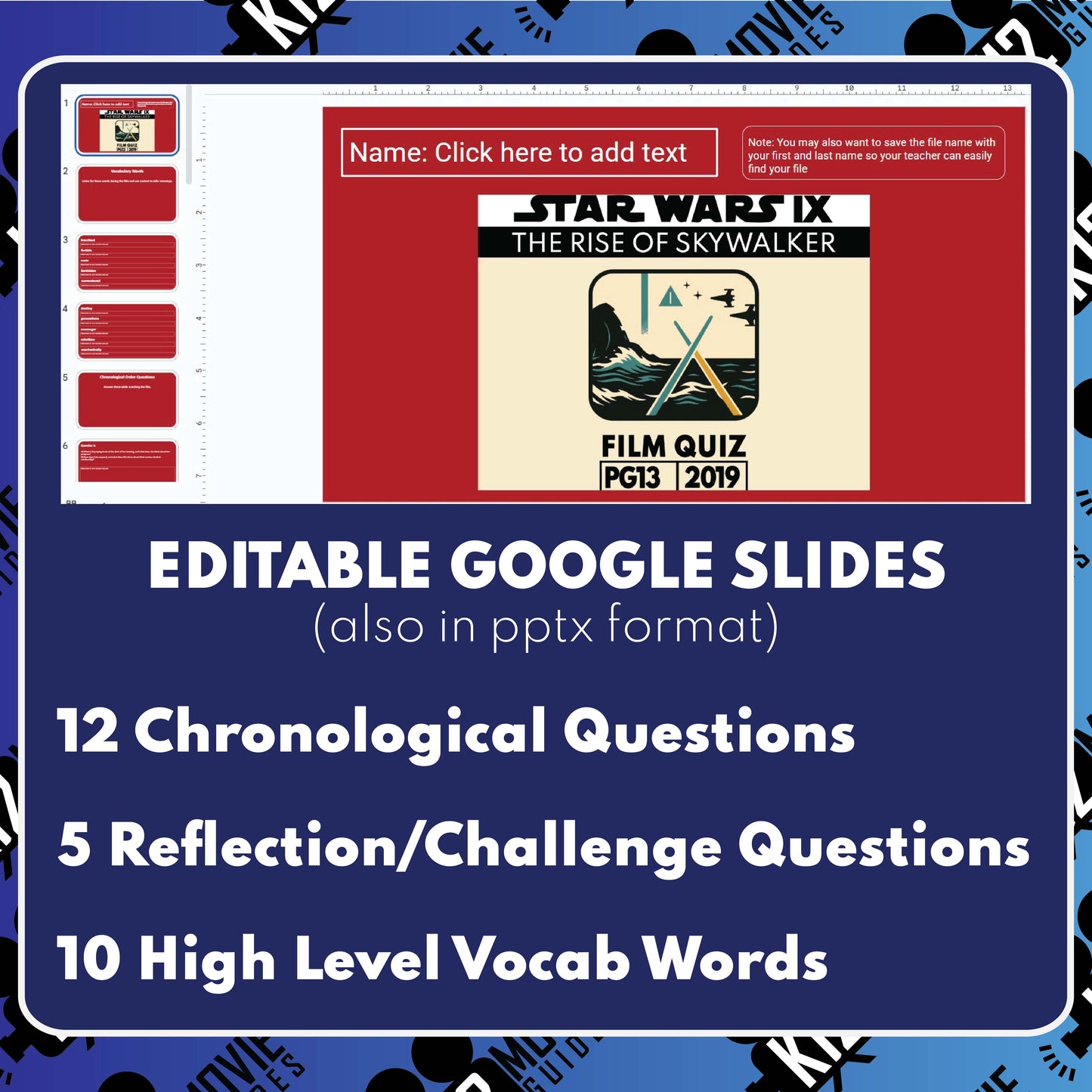 Star Wars: Episode IX – The Rise of Skywalker Movie Guide | Questions | Grades 8–12 (PG-13 – 2019)
