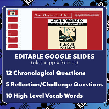 Star Wars: Episode IX – The Rise of Skywalker Movie Guide | Questions | Grades 8–12 (PG-13 – 2019)