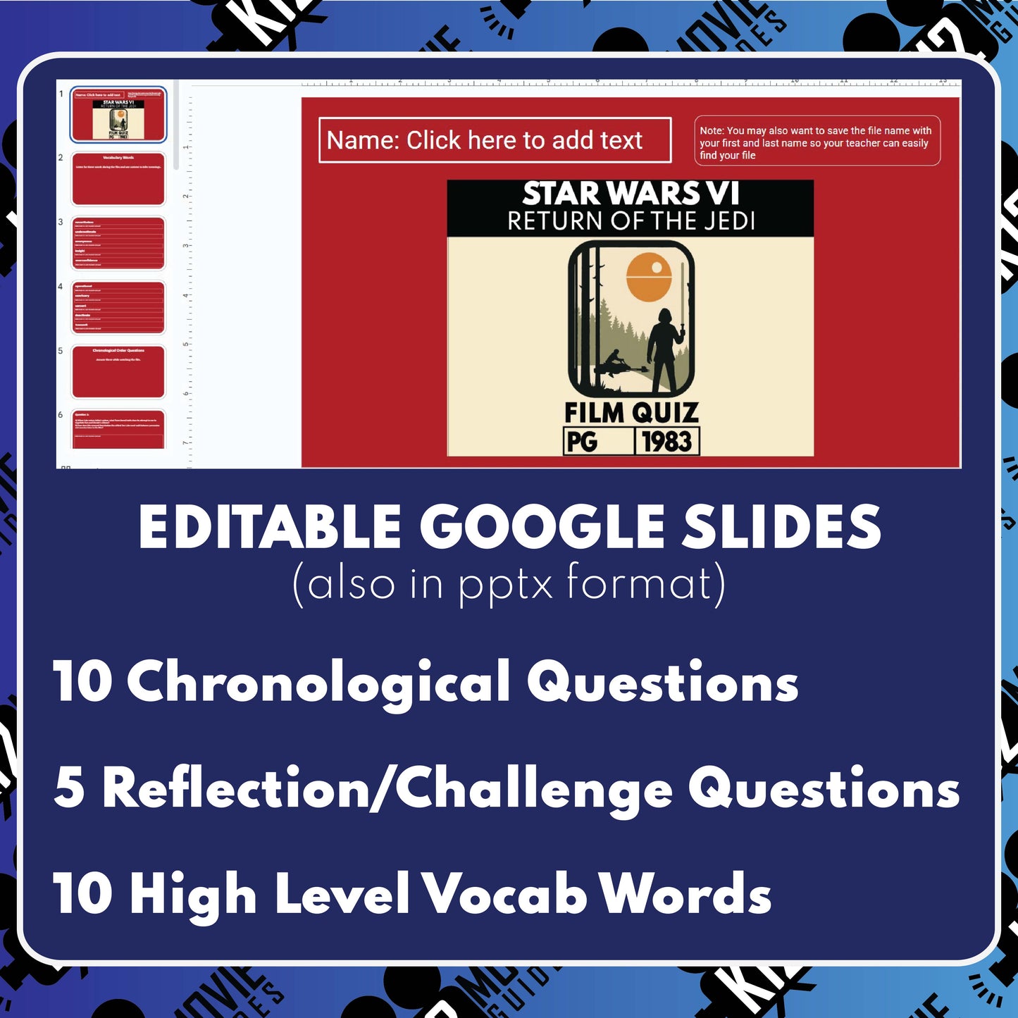 Star Wars: Episode VI – Return of the Jedi Movie Guide | Questions | Grades 8–12 (PG – 1983)