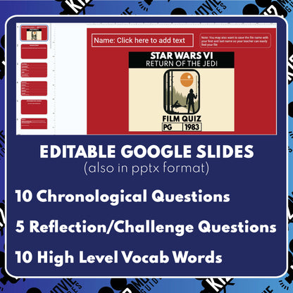 Star Wars: Episode VI – Return of the Jedi Movie Guide | Questions | Grades 8–12 (PG – 1983)
