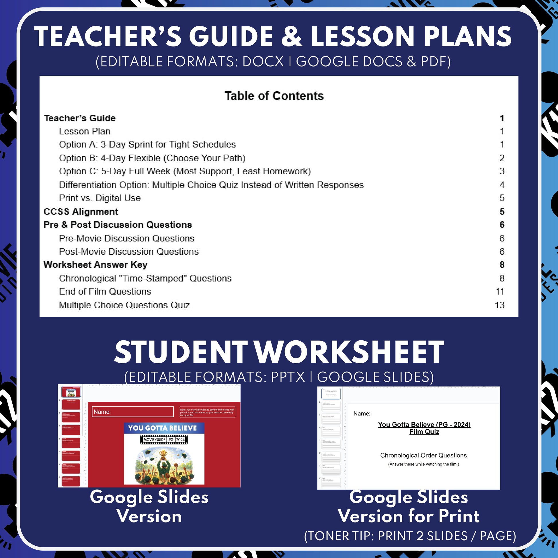 You Gotta Believe Movie Guide Questions & Worksheet preview image 2