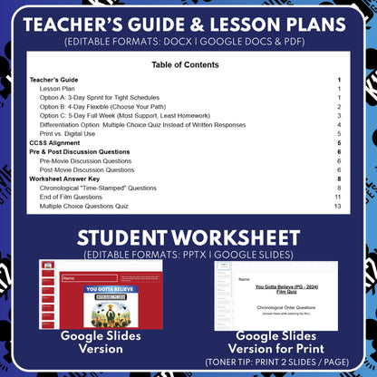 You Gotta Believe Movie Guide Questions & Worksheet preview image 2