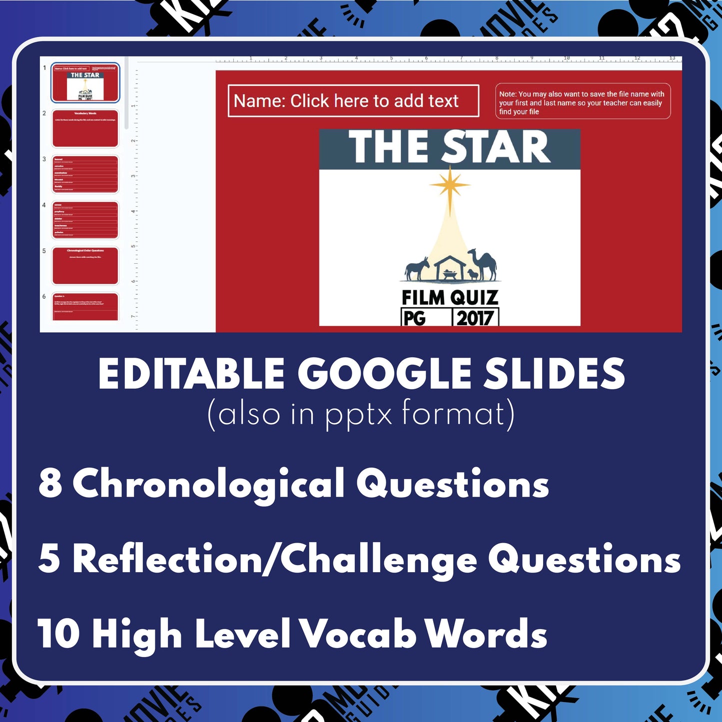 The Star Film Quiz (PG – 2017) Movie Worksheet for Grades 4 to 6 | Advent