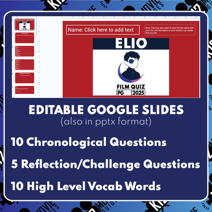 Elio Film Quiz (PG - 2025) Movie Guide & Worksheet for Grades 3 to 6