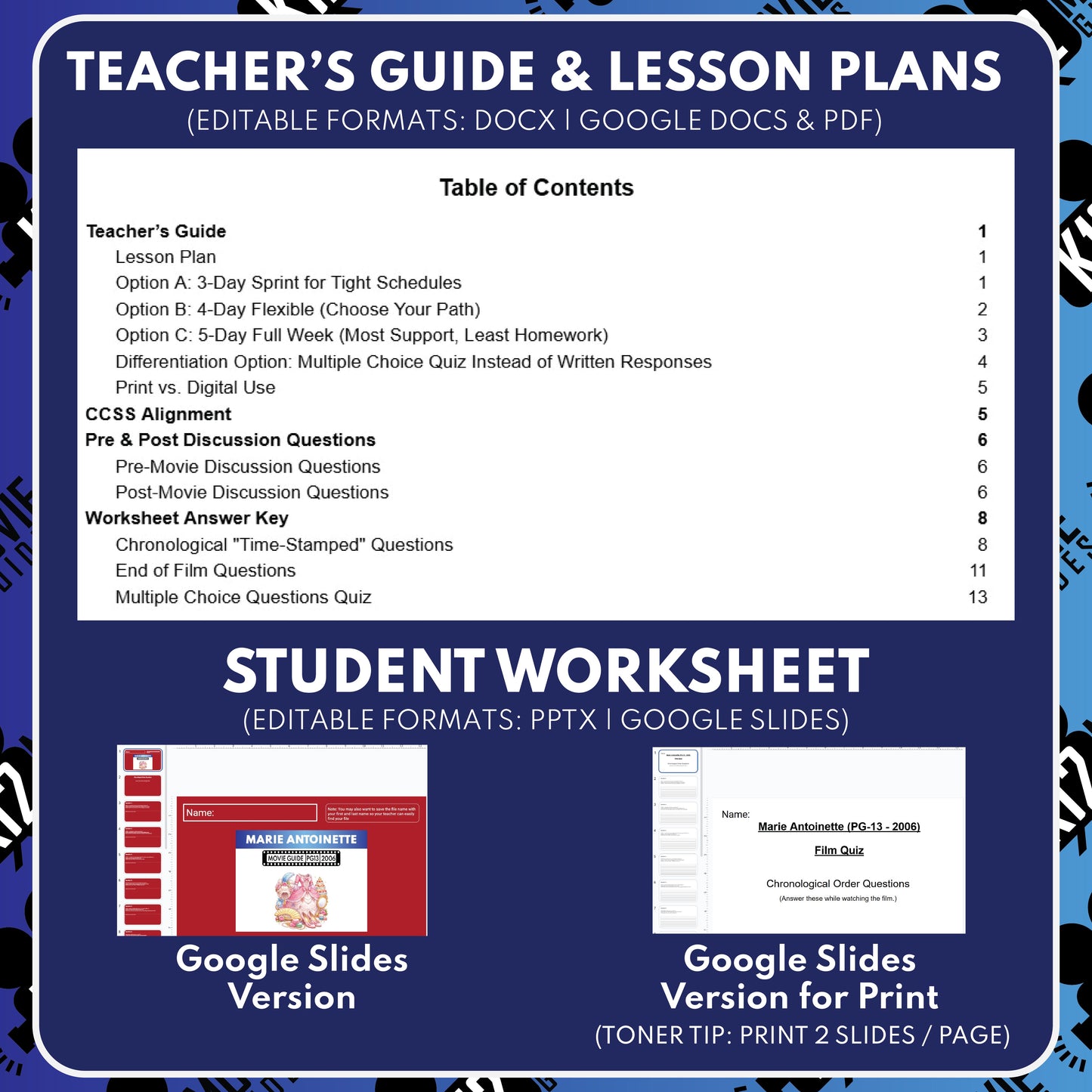 Marie Antoinette Movie Guide Questions & Worksheet (2006) preview image 2