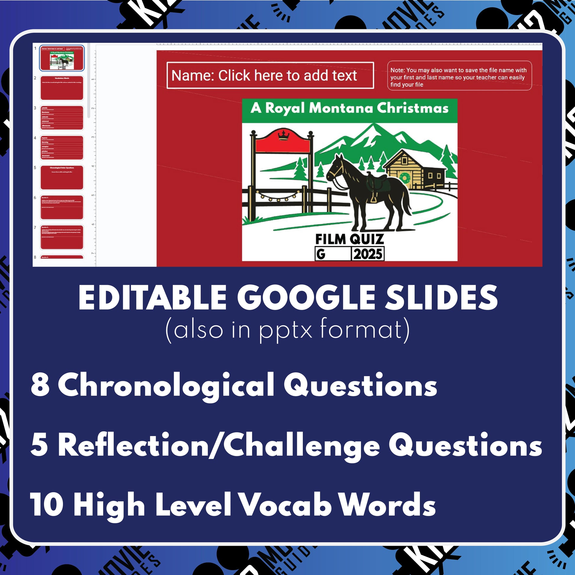 A Royal Montana Christmas (G - 2025) Film Quiz | Worksheet for Grades 5 to 8 preview image 2