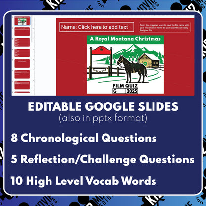 A Royal Montana Christmas (G - 2025) Film Quiz | Worksheet for Grades 5 to 8 preview image 2