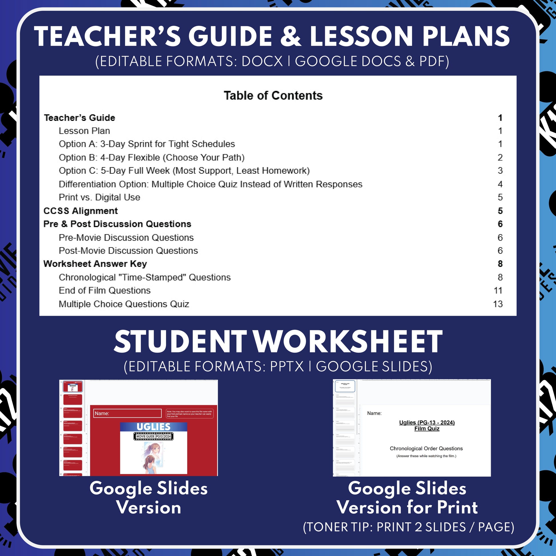 Uglies Movie Guide Questions & Worksheet (2024) preview image 2