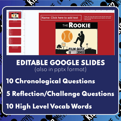 The Rookie Movie Guide | Questions | Grades 6–12 (G – 2002)