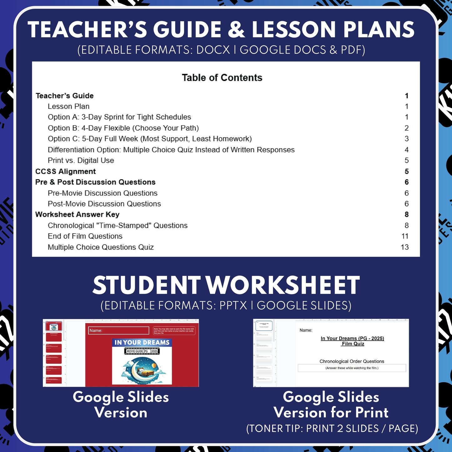 In Your Dreams Movie Guide Questions & Worksheet (2025)