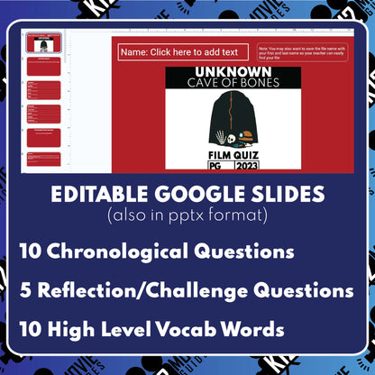 Unknown: Cave of Bones Film Quiz (NR – 2023) Documentary Worksheet for Grades 7 to 12