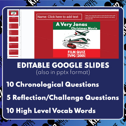 A Very Jonas Christmas Movie (PG - 2025) Film Quiz | Worksheet for Grades 3 to 6