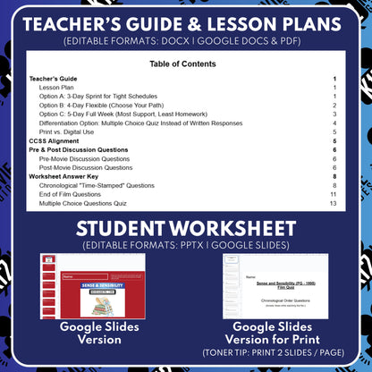 Sense and Sensibility Movie Guide Questions & Worksheet (1995) preview image 2