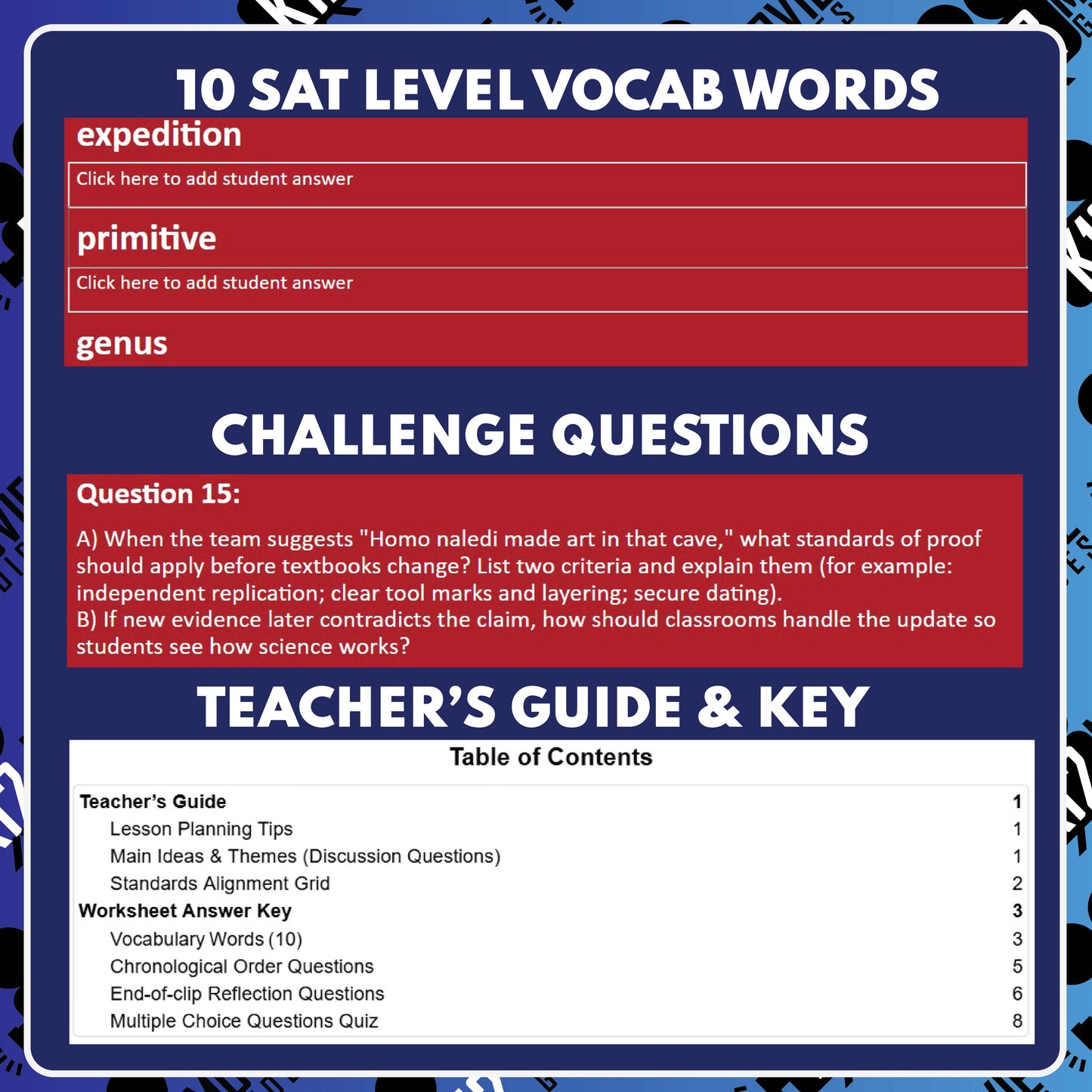 Unknown: Cave of Bones Film Quiz (NR – 2023) Documentary Worksheet for Grades 7 to 12